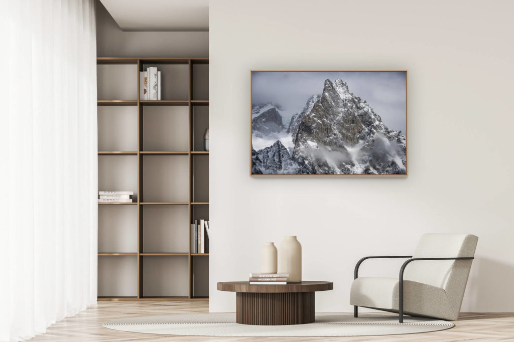 décoration appartement moderne - art déco design - Photo paysage montagne - Aiguille Noire de Peuterey - Photos montagnes rocheuses