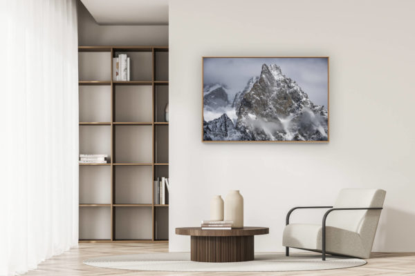decoration modern apartment - art deco design - Photo mountain landscape - Aiguille Noire de Peuterey - Photos rocky mountains