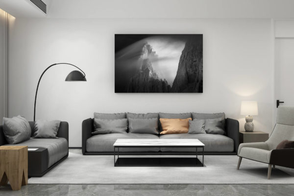 décoration salon contemporain suisse - cadeau amoureux de montagne suisse - Image massif mont blanc - photo montagne