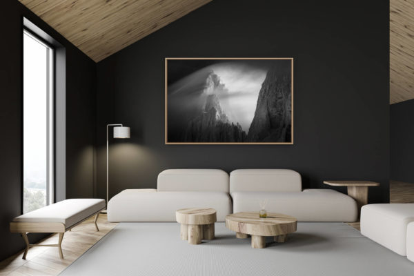 décoration chalet suisse - intérieur chalet suisse - photo montagne grand format - Image massif mont blanc - photo montagne