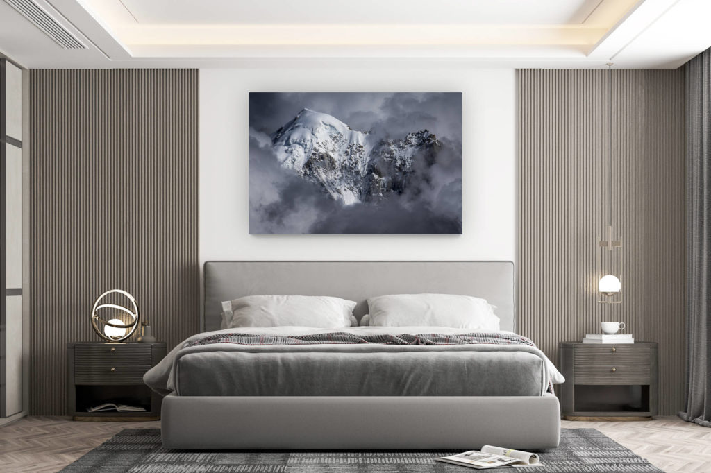 décoration murale chambre design - achat photo de montagne grand format - Photo montagne massif du Mont Blanc - Aiguille Verte