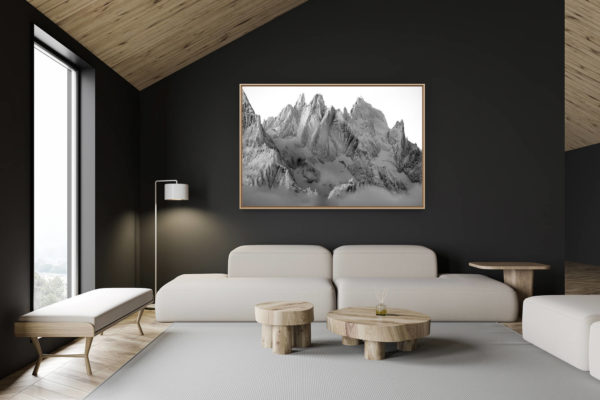 décoration chalet suisse - intérieur chalet suisse - photo montagne grand format - Photo Mont Blanc - Aiguille de Chamonix