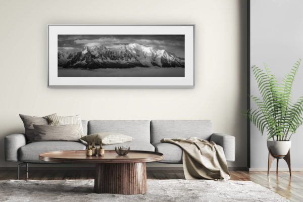 tableau montagne grand format - décoration murale salon moderne - Massif Mont-Blanc-Chamonix - Aiguille de Chamonix