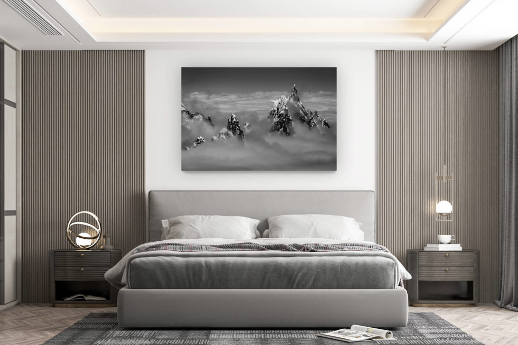 Wanddekoration Zimmer Design - Kauf eines großformatigen Bergfotos - Aiguille du midi auf Chamonix - Fantasma Peak