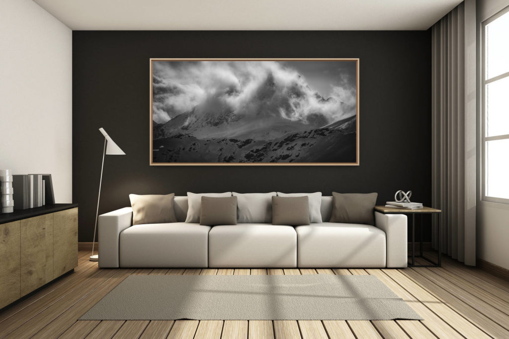 deco salon chalet rénové de montagne - photo montagne grand format - - Val d&#039;hérens - Photo le val d&#039;hérens et Aiguilles rouges d&#039;Arolla