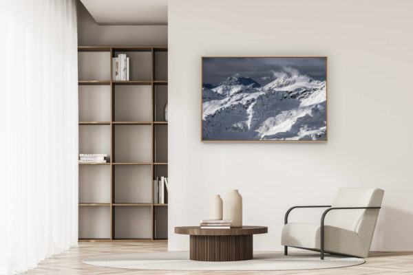modern apartment decoration - art deco design - mountain image Val d&#039;hérens - Aiguilles Rouges d&#039;Arolla