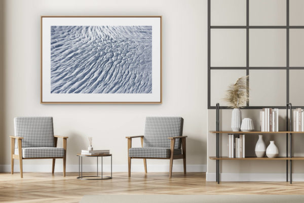 décoration intérieur moderne avec photo de montagne noir et blanc grand format - glacier d aletsch - Photo abstraite des crevasses glacier suisse aletsch dans les Alpes Bernoises