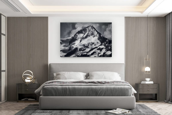 décoration murale chambre design - achat photo de montagne grand format - Sommet des alpes bernoises suisse - Aletschhorn vu de Saas