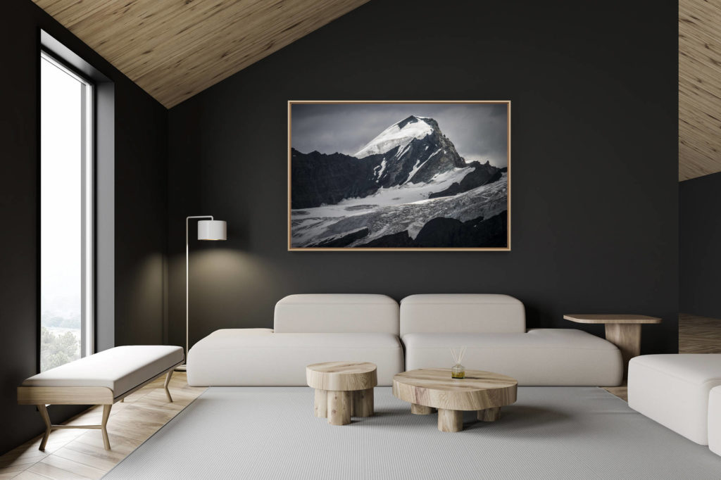 décoration chalet suisse - intérieur chalet suisse - photo montagne grand format - Allalinhorn - Photo des sommets de montagne de Zermatt dans les Alpes Valaisannes en Suisse