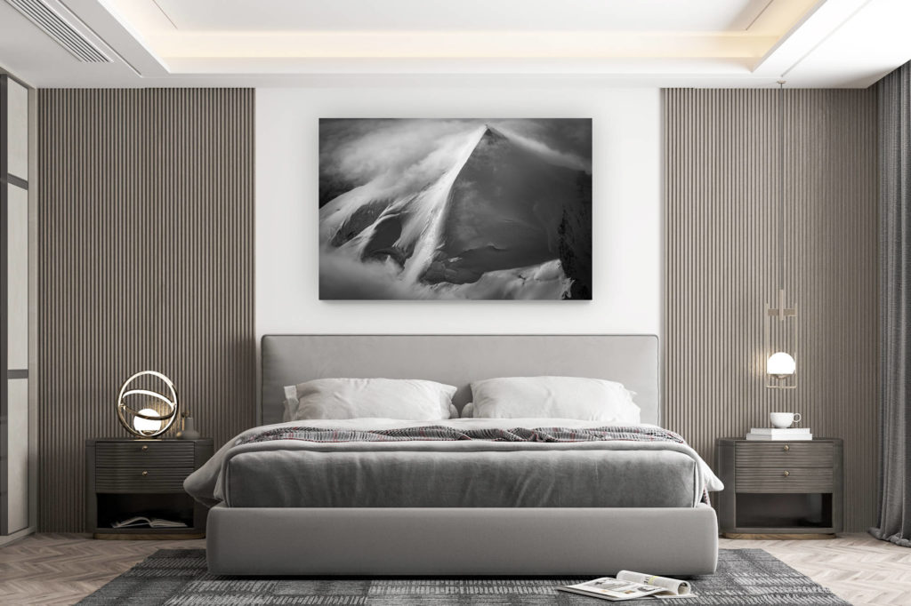 décoration murale chambre design - achat photo de montagne grand format - 4000 facile des alpes saas-fee - allalinhorn premier 4000 - allalinhorn saas fee - voie normale - photo sommet neige