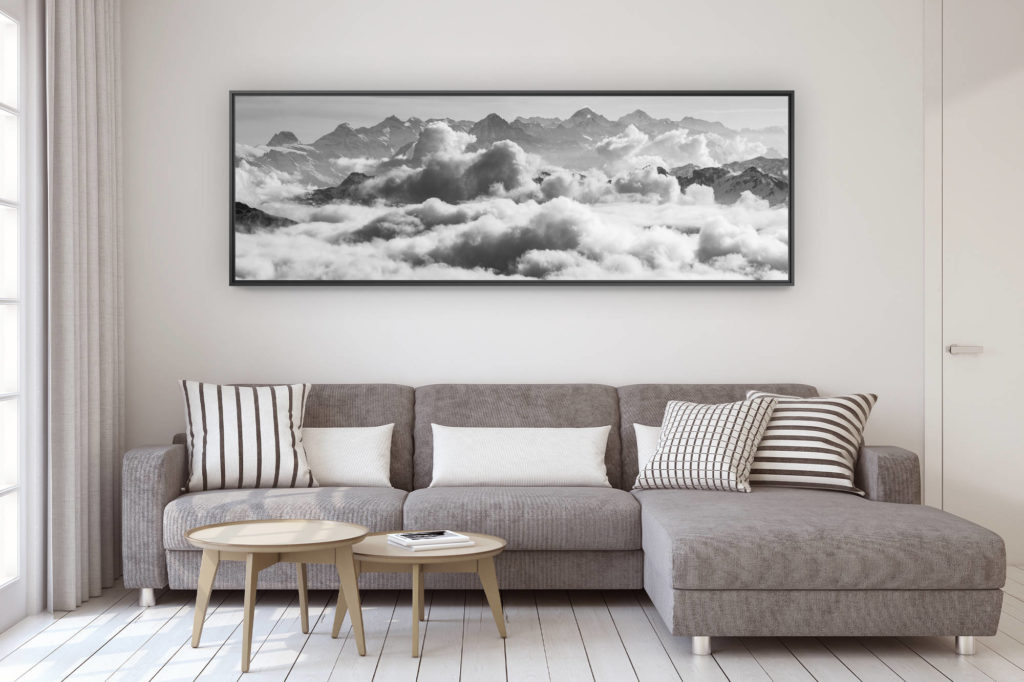 design wall decoration modern living room - mountain picture large size - Panoramic mountain picture bernese alps swiss - Photo bernese alps