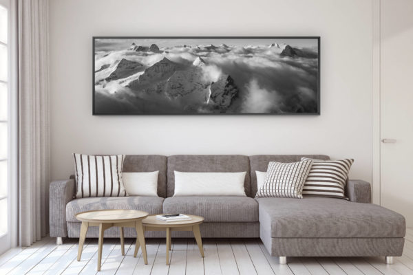décoration murale design salon moderne - photo montagne grand format - Panorama montagne - Vue panoramique montagne des Alpes Bernoises