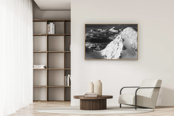 modern apartment decoration - art deco design - Photos of mountains in spring in the Swiss Alps bernese alps