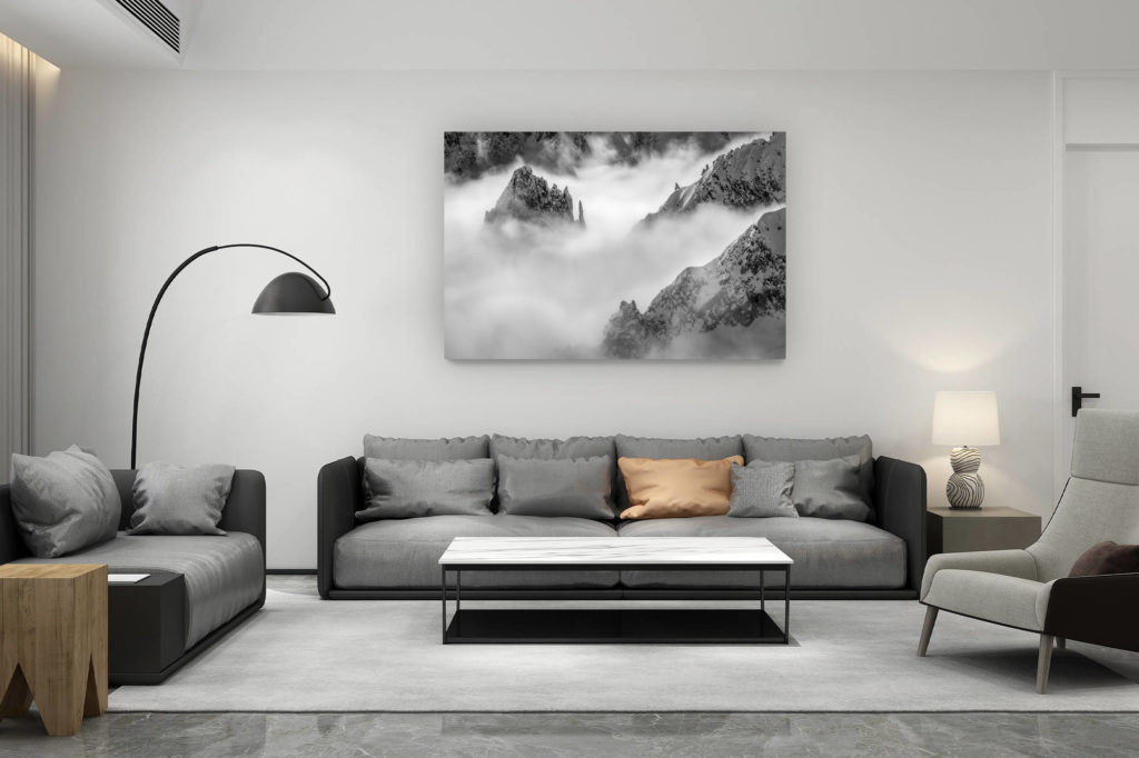 living room decoration contemporary - swiss mountain lovers gift - Mont Blanc massif photo - Mountain photo - La Brenva