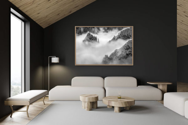 décoration chalet suisse - intérieur chalet suisse - photo montagne grand format - Photo massif Mont Blanc - Photo de montagne - La Brenva