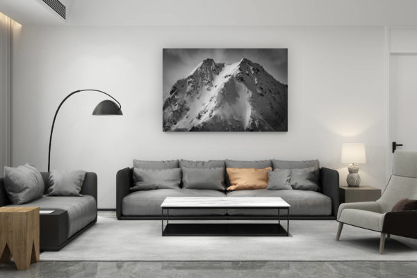 décoration salon contemporain suisse - cadeau amoureux de montagne suisse - Photo Val de bagnes - Verbier - Valais - Suisse - Bec des rosses
