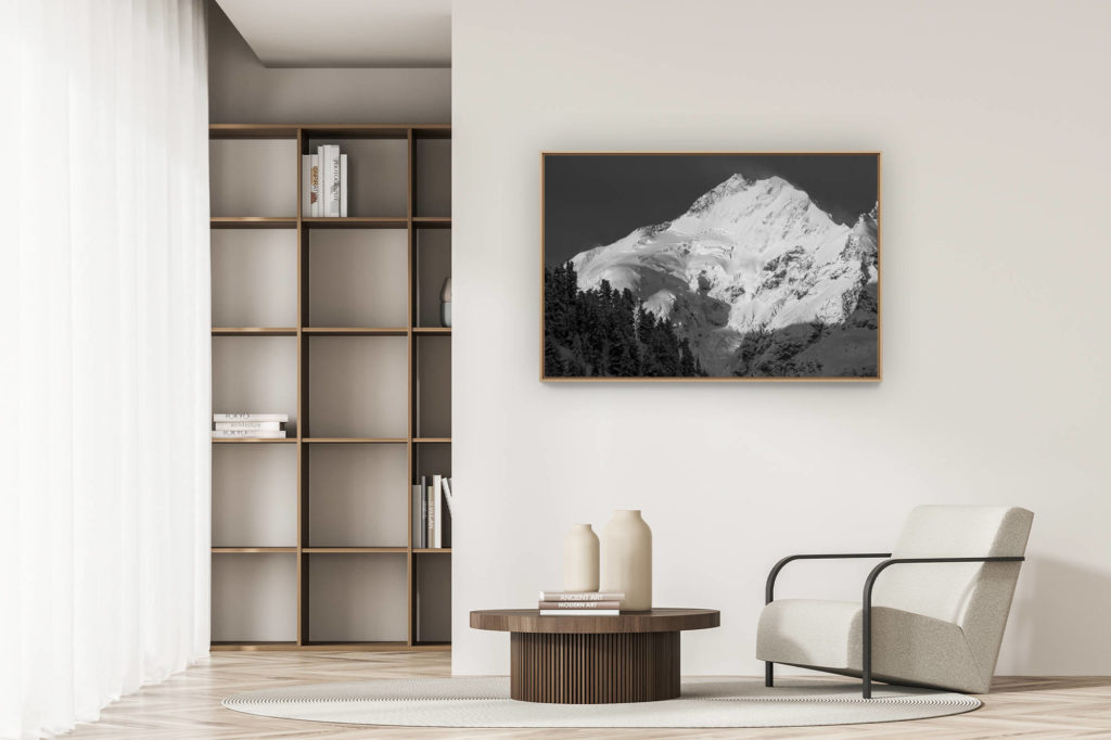 décoration appartement moderne - art déco design - Avalanche Alpes Bernina - Photo noir et blanc vallée EngadineAlpes Suisses