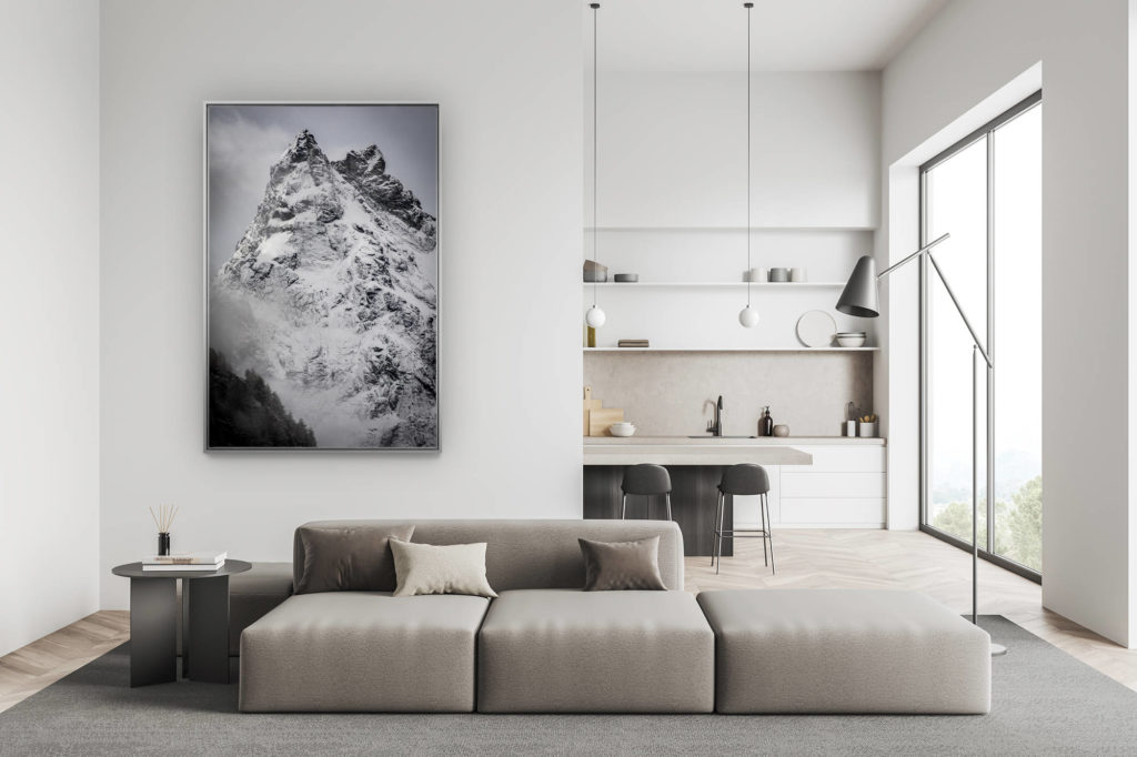 modern swiss living room decoration - mountain decoration large size picture - Mountain valais - val d&#039;Anniviers