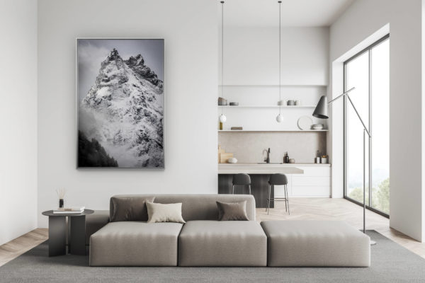 décoration salon suisse moderne - déco montagne photo grand format - Montagne valais - val d'Anniviers