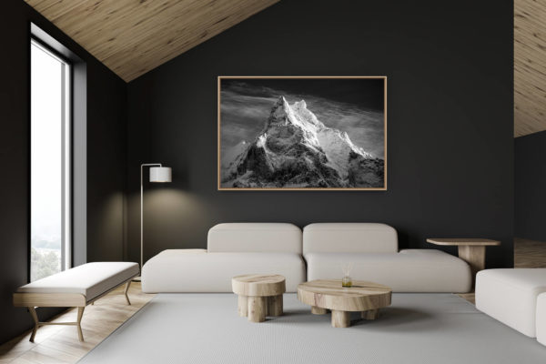 décoration chalet suisse - intérieur chalet suisse - photo montagne grand format - Photo Val d'Anniviers - image montagne Besso vue de Zinal