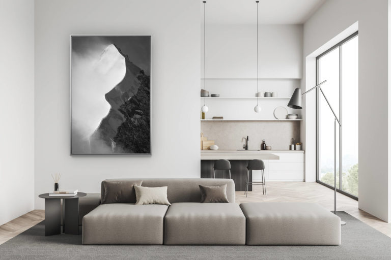 décoration salon suisse moderne - déco montagne photo grand format -