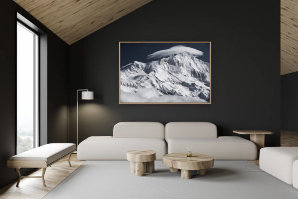 décoration chalet suisse - intérieur chalet suisse - photo montagne grand format - Photo montagne Val d'Anniviers - Bishorn - Grand Gendarme -Weisshorn
