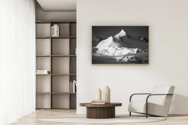 modern apartment decoration - art deco design - Weisshorn Bishorn - mountain landscape image