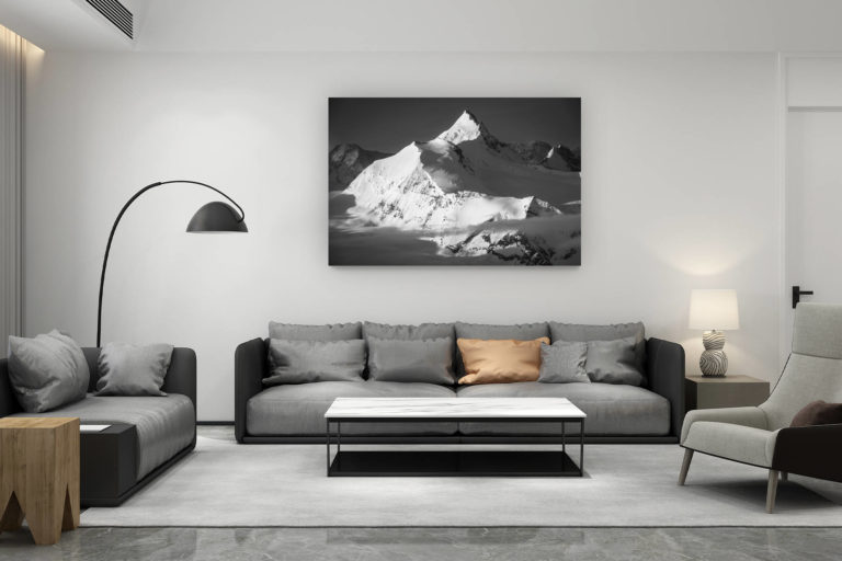 décoration salon contemporain suisse - cadeau amoureux de montagne suisse - Weisshorn Bishorn - image paysage montagne