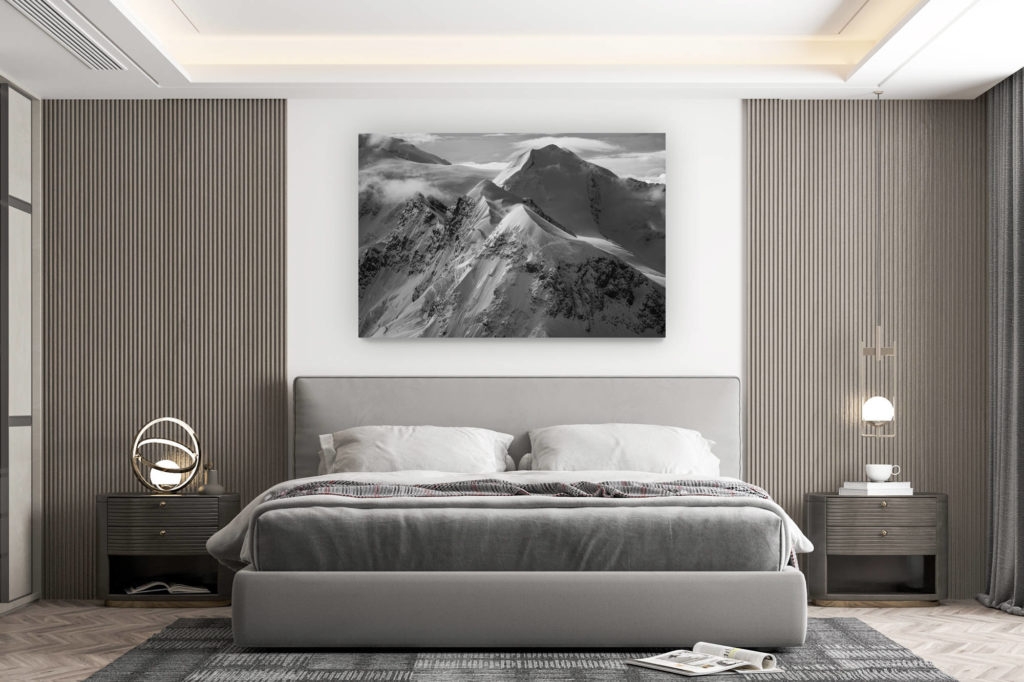 décoration murale chambre design - achat photo de montagne grand format - sommet 4000 facile suisse - randonnée 4000 - montagne de zermatt - breithorn