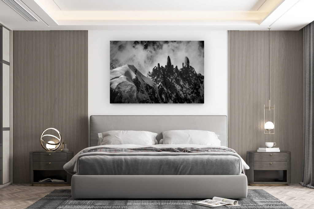 wall decorations for design rooms - buy large mountain photos - Photo of Mont Blanc - Alps mountains - Castle Rock - Stop Brenva