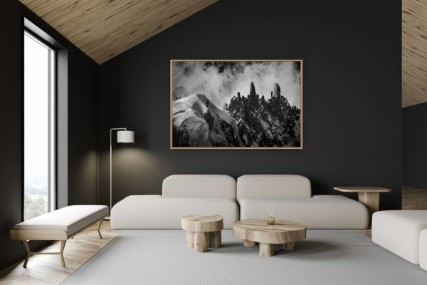 décoration chalet suisse - intérieur chalet suisse - photo montagne grand format - Photo du mont blanc - Massifs des Alpes - Castle Rock - Arrête de la Brenva