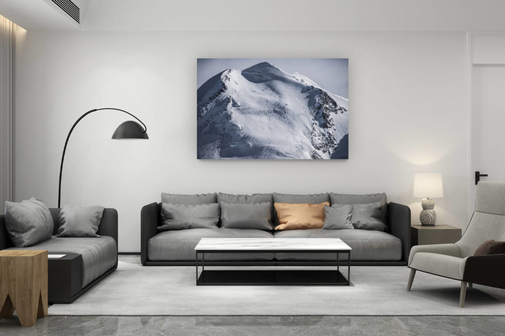 décoration salon contemporain suisse - cadeau amoureux de montagne suisse - Image montagne hiver Valais Zermatt - Castor