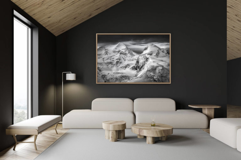 décoration chalet suisse - intérieur chalet suisse - photo montagne grand format - Zermatt - Valais Suisse - photo de paysage montagne - Castor Pollux