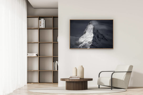 dekoration moderne wohnung - art deco design - The Matterhorn matterhorn - foto berg in einer rauchwolke unter sonnenschein -.