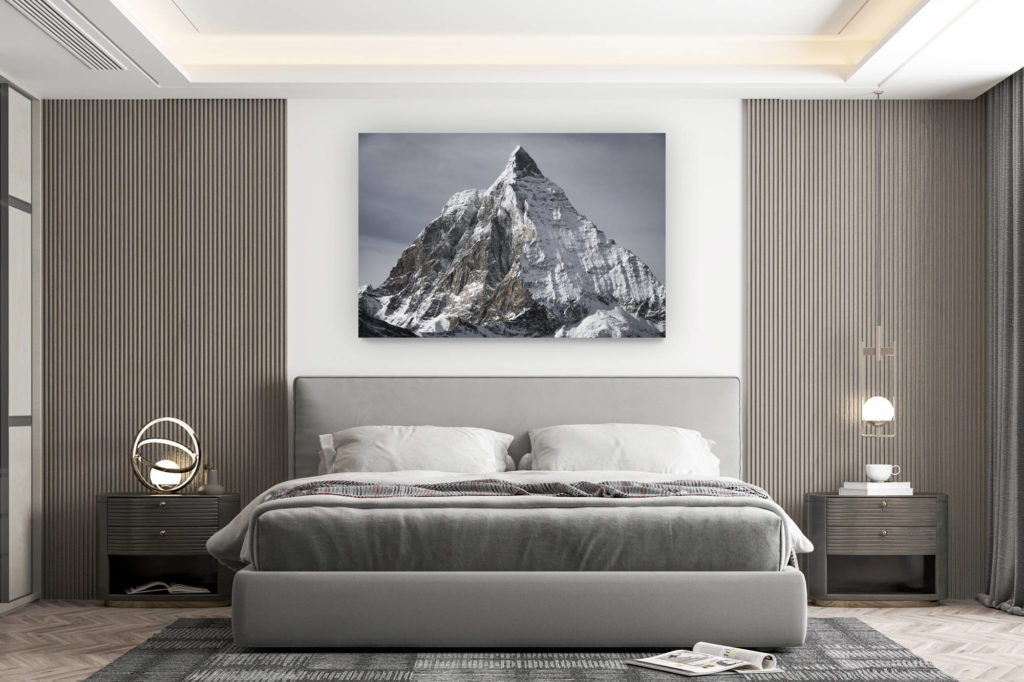 décoration murale chambre design - achat photo de montagne grand format - Pic de la montagne du Mont Cervin - Sommet de massif montagneux dans les Alpes