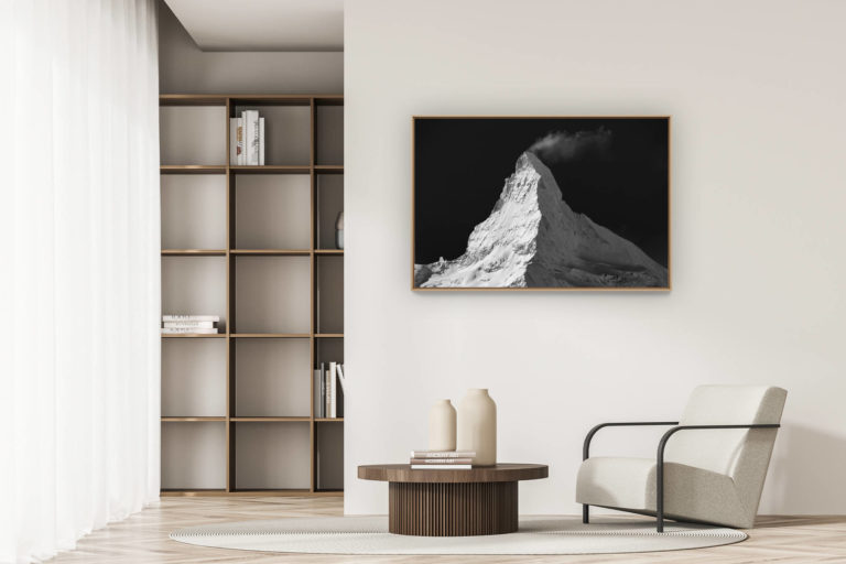 décoration appartement moderne - art déco design - Mont Cervin Suisse enneigé - Photo du Cervin vu de Findelalp