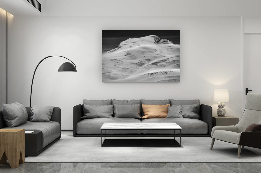 zeitgenössische Wohnzimmerdekoration aus der Schweiz - Geschenk für Schweizer Bergfreunde - Bergfoto Zermatt - Cima di Jazzi