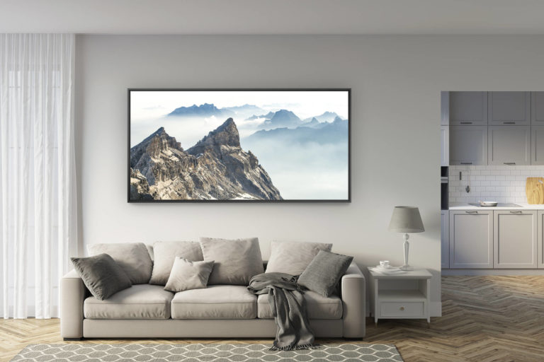 déco salon rénové - tendance photo montagne grand format - Alpes Bernoises - Dents du midi - Photo montagne - Cime de l'Est