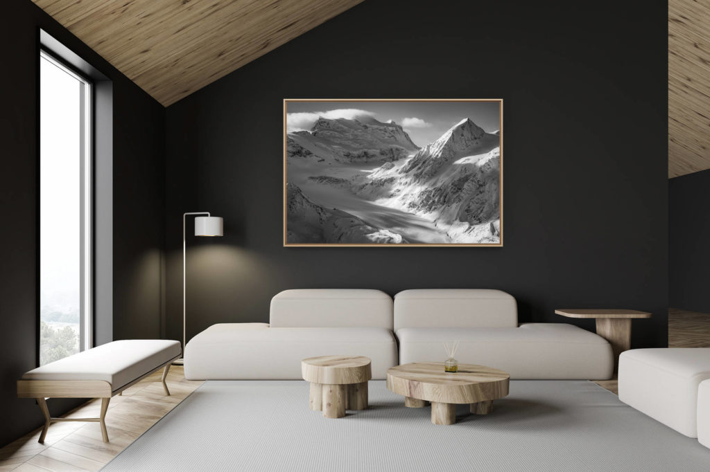 décoration chalet suisse - intérieur chalet suisse - photo montagne grand format - Fionnay cabane pannossière et glacier de corbassière - Montagne Verbier Combins