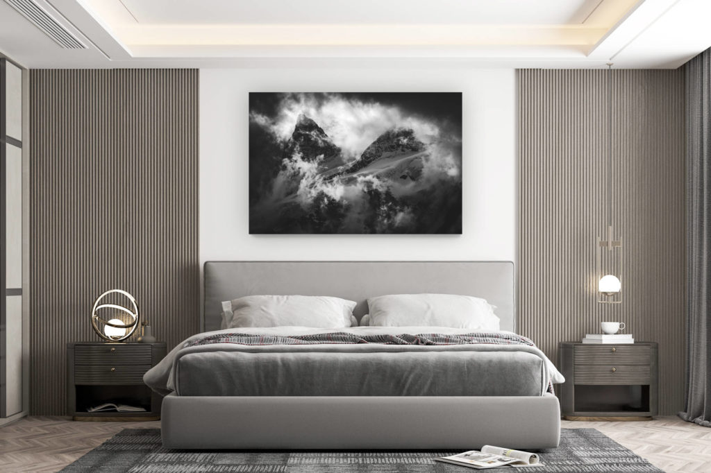 Wanddekoration Zimmer Design - Kauf großformatiges Bergfoto - Bergbild Zermatter Tal- Südgrat und Nordspitze von Moming