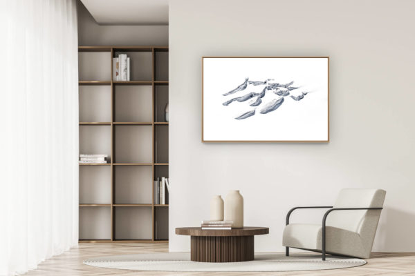décoration appartement moderne - art déco design - Glaciers des Alpes photo noir et blanc - photo paysage montagne crevasses sur glacier