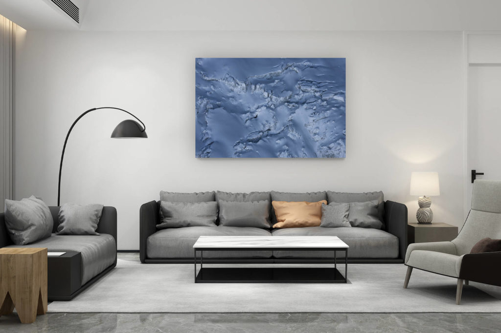 zeitgenössische Wohnzimmerdekoration aus der Schweiz - Geschenk für Schweizer Bergfreunde - Gletscher der Alpen - Landschaftsfoto schneebedeckte Berge