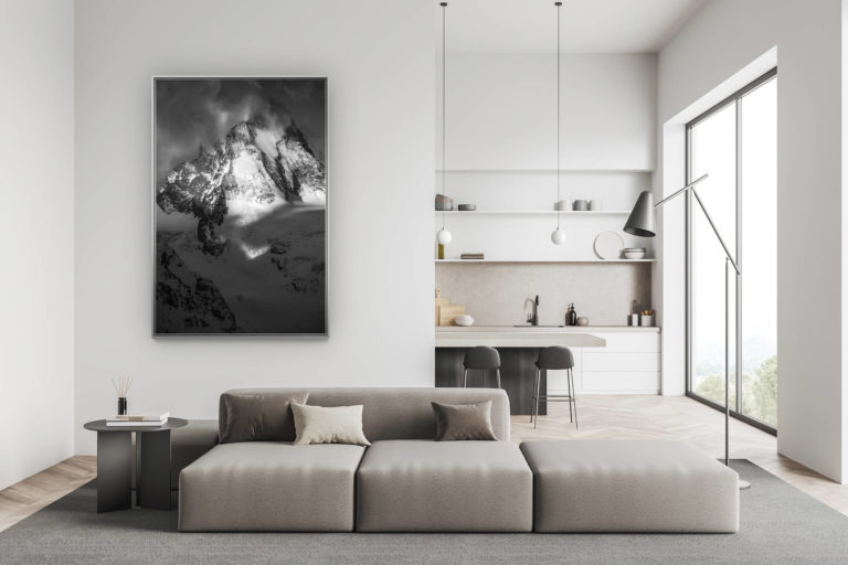 décoration salon suisse moderne - déco montagne photo grand format - Dent blanche haute montagne Alpes - Val d'Anniviers