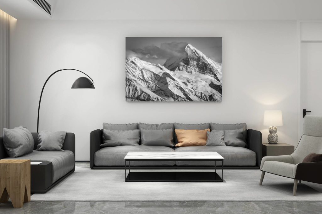 décoration salon contemporain suisse - cadeau amoureux de montagne suisse - Val d'hérens - Photo Dent blanche Valais Alpes