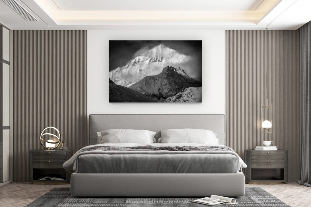 décoration murale chambre design - achat photo de montagne grand format - Photo dent blanche et Pointe de Zinal vues de Zermatt- photos montagne Alpes