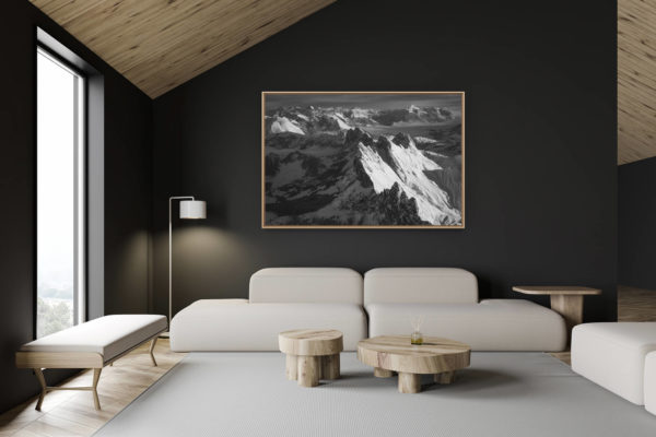 décoration chalet suisse - intérieur chalet suisse - photo montagne grand format - Photographie de la Dent de Savigny et de la Dent du Ruth