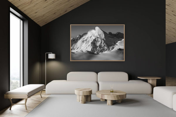 décoration chalet suisse - intérieur chalet suisse - photo montagne grand format - Val d hérens - Dent d'Hérens - image de montagne- Vue du Theodulpass