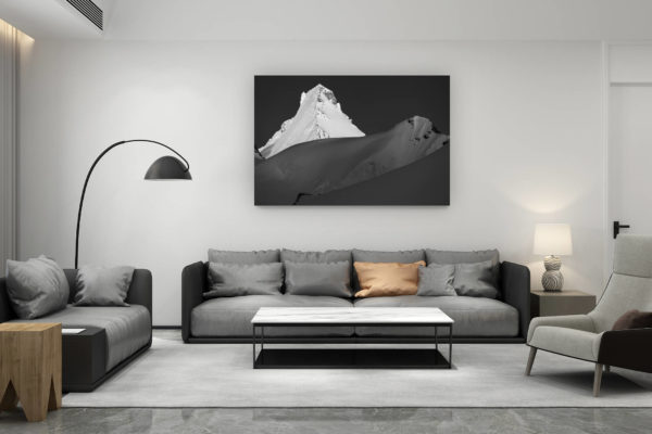 décoration salon contemporain suisse - cadeau amoureux de montagne suisse - Val d'hérens - Photo montagneDent d'Hérens