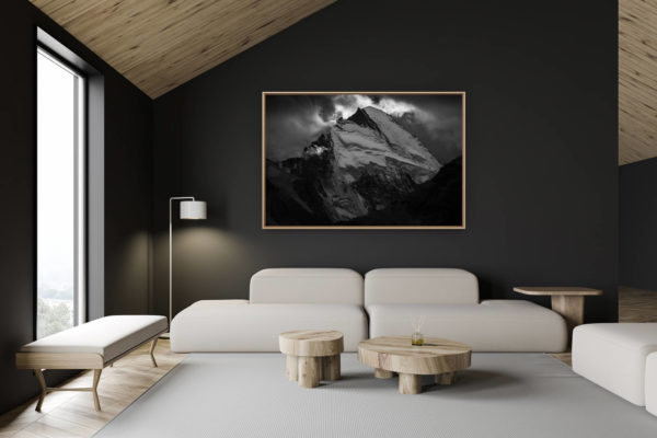 décoration chalet suisse - intérieur chalet suisse - photo montagne grand format - Val d hérens - Dent d'Hérens - photo de montagne - Vue de Zermatt