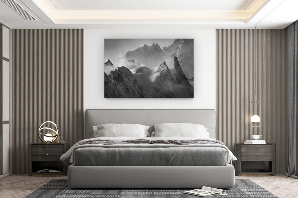 décoration murale chambre design - achat photo de montagne grand format - La dent du Géant - photos massif du mont blanc - Peuterey et Aiguille blanche de Peuterey